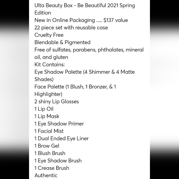 Ulta Be Beautiful Beauty Box 2021 in Pink - Picture 3 of 8